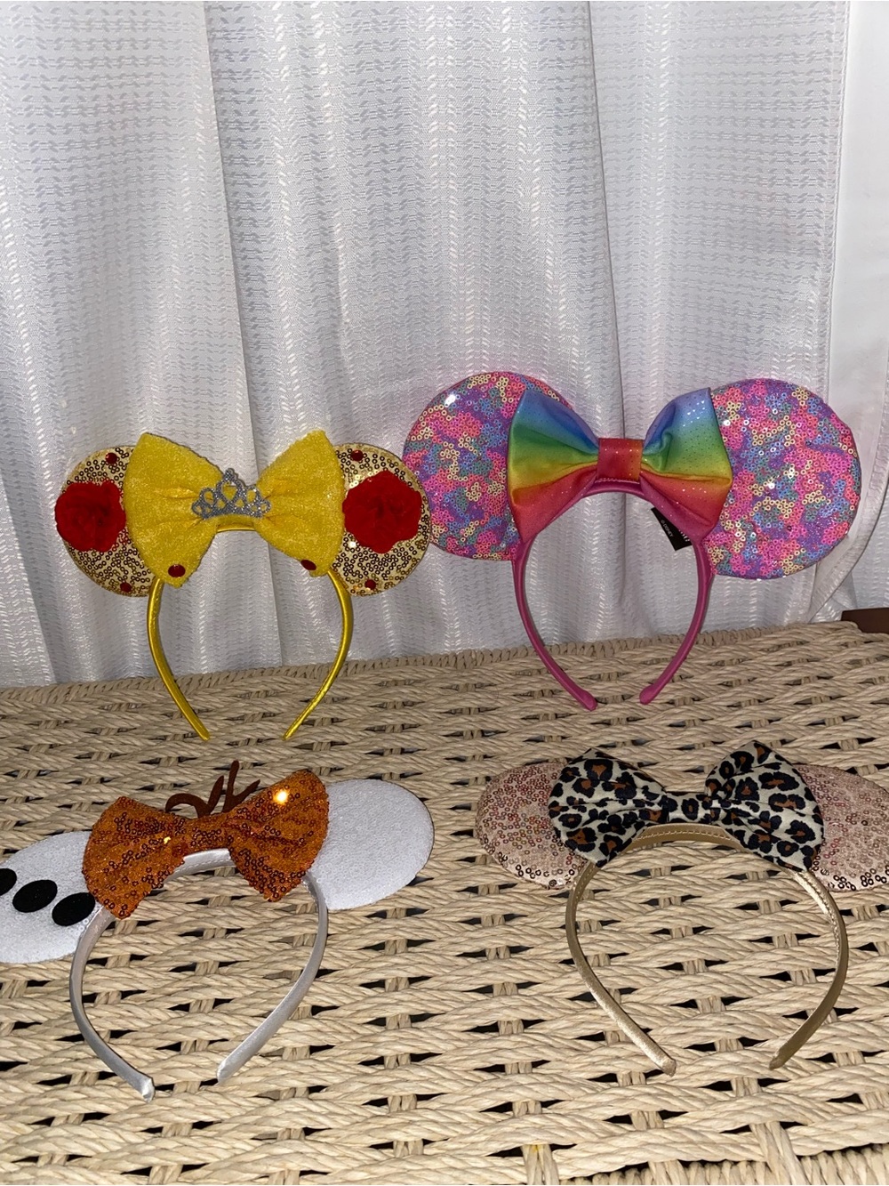 Colorful Sequin Mouse Ear Headbands - Yellow, Rainbow, Orange, Leopard
